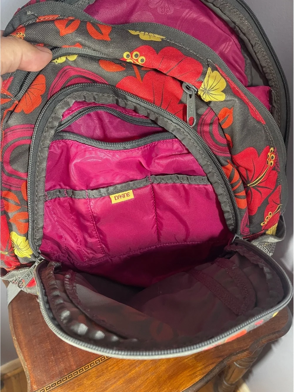 DaKine Floral Pattern Backpack with Multiple Compartments